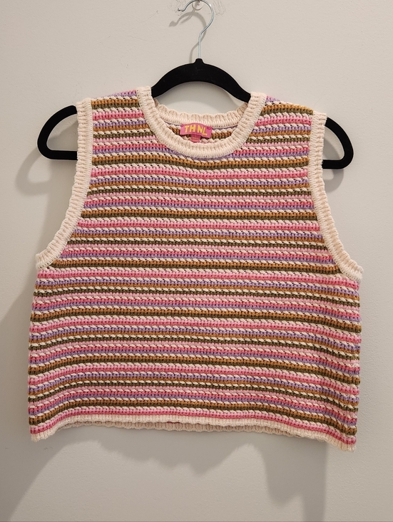 THML Tops - THML Pink Striped Knit Sweater Vest Summer Tank Top